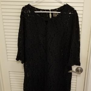 Plus Size Black Lace Tunic